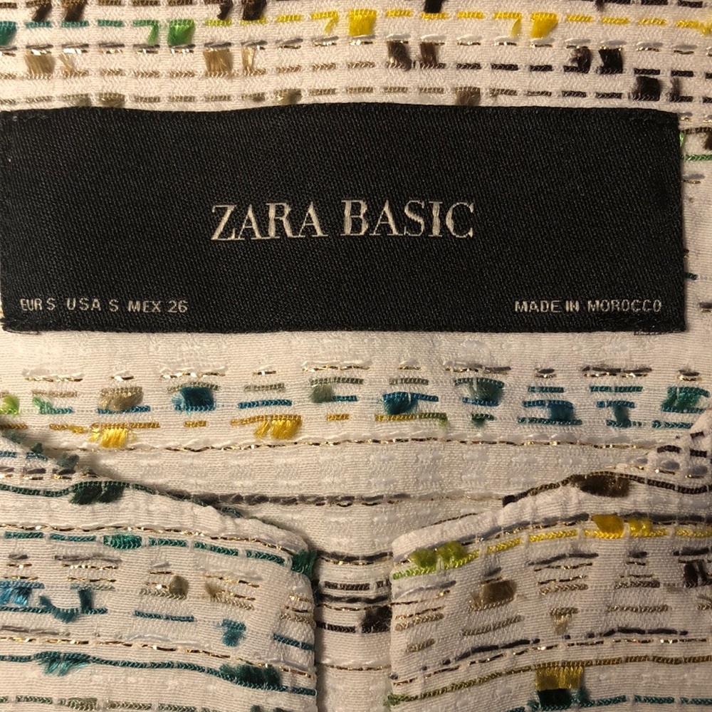 Zara Basic Structured Multicolor Peplum Blazer - image 4